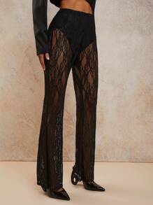 COSMINA 女式弹力腰蕾丝紧身裤，夏季/秋季女式演唱会服装