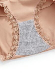 SHEIN 3pcs Pack High Waist Lace Trim Maternity Underwear