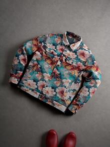 Manfinity Hypemode Men's Casual Jacquard Rave Long Sleeve Jacket,Fall - Multicolor - View 1