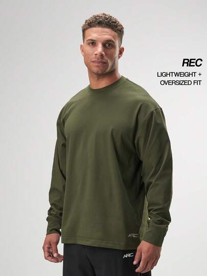 男士纯色圆领长袖休闲宽松运动衫