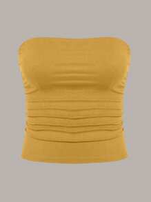 Calvaya Plus Size Women's Simple Solid Color Sexy Slim-Fit Tube Top Tube Tops Women Strapless Tops Tube Top Sets Long Tube Tops Strapless Shirts - Multicolor - View 5