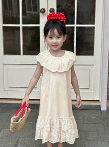 DAZY Young Girls Casual Dress, Fall Outfit - Apricot - View 4