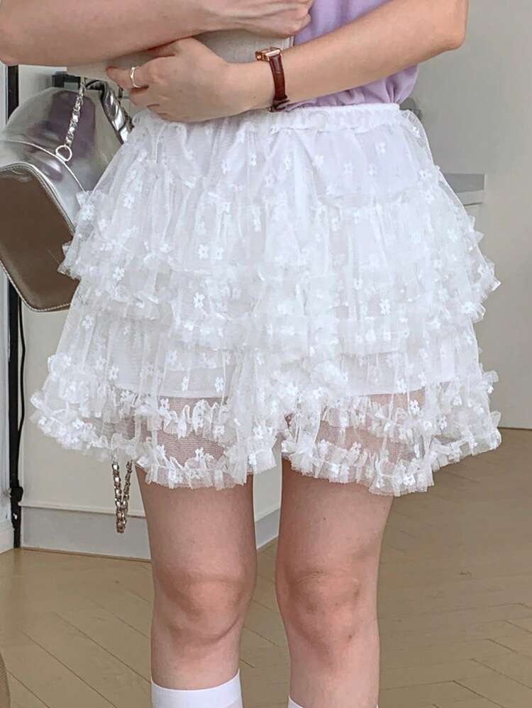 Women's Summer Mesh Short Casual Vacation Style Mini Skirt