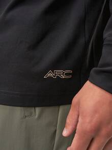 ARC Activewear 超大长袖 T 恤 高性能上衣 健身房运动 - 黑色 - 查看 4