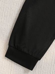 SHEIN Explorewe Teeg Boys' Casual Printed Patchwork Top And Pants Set, Spring/Autumn - Black - View 6