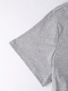 Chiquease 5 件女式口号字母印花 T 恤短袖休闲上衣图案 T 恤女式上衣 - 彩色 - 查看 7