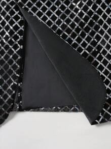 Manfinity AFTRDRK Men's Shawl Collar Plaid Single-Breasted Blazer, Suitable For Ball - Black - View 5