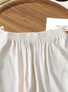 Rusticease Quần dài mùa hè lưng thun co giãn màu trơn cho nữ, đa năng - Nhiều màu - Xem 4