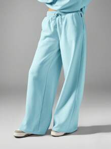 Missguided x Playboy 宽腿运动裤慢跑裤贴花刺绣标志高腰舒适街头服饰家居服运动休闲 - 藍色 - 查看 2