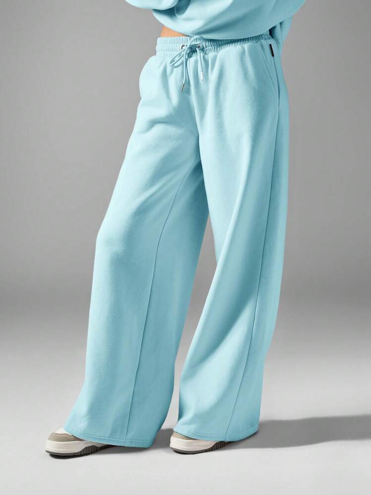 Missguided x Playboy 宽腿运动裤慢跑裤贴花刺绣标志高腰舒适街头服饰家居服运动休闲 - 藍色 - 查看 2