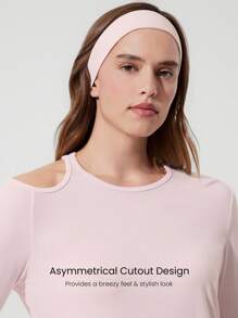 GLOWMODE TENCEL™ Modal Vitality Lightweight Silky Smooth Asymmetrical Shoulder Cutout Long Sleeve Crewneck Active Top Low Impact Yoga Pilates Gym Studio Daily Casual Wear