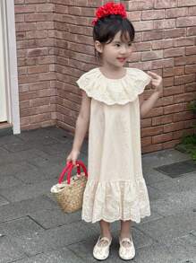 DAZY Young Girls Casual Dress, Fall Outfit - Apricot - View 6