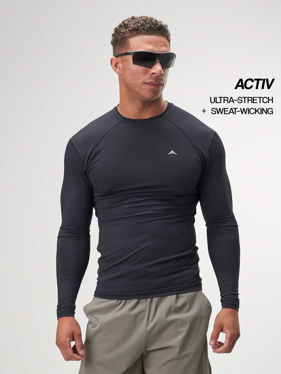 Versa 压缩长袖 - 黑色 - 查看 1