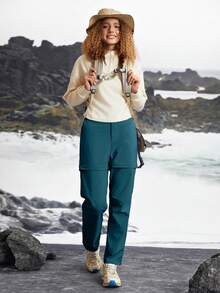 In My Nature Women's Detachable 2-Section Outdoor Hiking Camping City Commute Pants Pants For Work Hike Pants - Dark Green - View 5