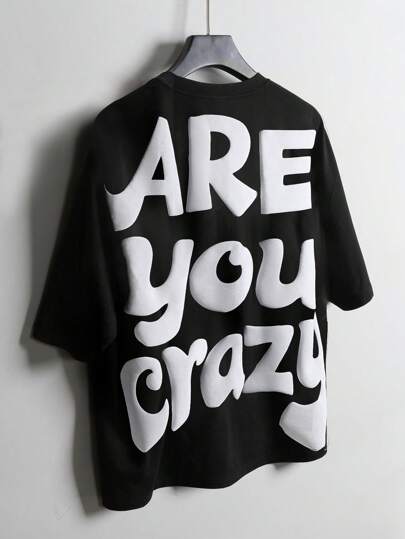 Chillumni 字母印花男士宽松圆领短袖休闲T恤