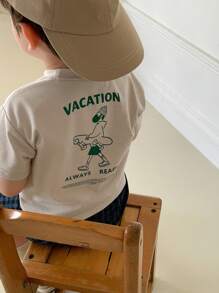 Hapijoa Infant/Toddler Boys' Street Style Casual Printed Short Sleeve Top, Summer - Beige - View 9