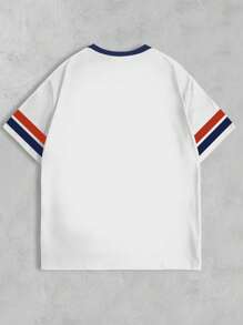 INAWLY Casual Street Sense Vintage Number Combination Letter Sport College Style Women's T-Shirt - White - View 2