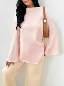 INAWLY Women's Elegant Daily Commute Middle Eastern Style Shirt Fall Cloth For Women - Pink - View 6