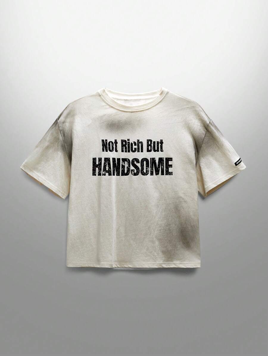 NEON BLANC 1pc Men's Street Style Fitted Crew Neck Knit T-Shirt, Suitable For Summer