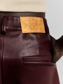 Ontre 2025 Automne/Hiver Tenue de bureau pour femmes, Tenue d'invitée de mariage, Anniversaire, Uniforme d'enseignante, Tenue de club, Automne/Hiver, Short  vintage style décontracté chic pour femmes, Taille haute, Couleur unie - Taupe - Voir 6