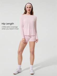 GLOWMODE TENCEL™ Modal Vitality Lightweight Silky Smooth Asymmetrical Shoulder Cutout Long Sleeve Crewneck Active Top Low Impact Yoga Pilates Gym Studio Daily Casual Wear