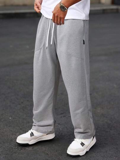 Manfinity Hypemode 男士抽绳腰侧口袋直筒宽松休闲运动裤