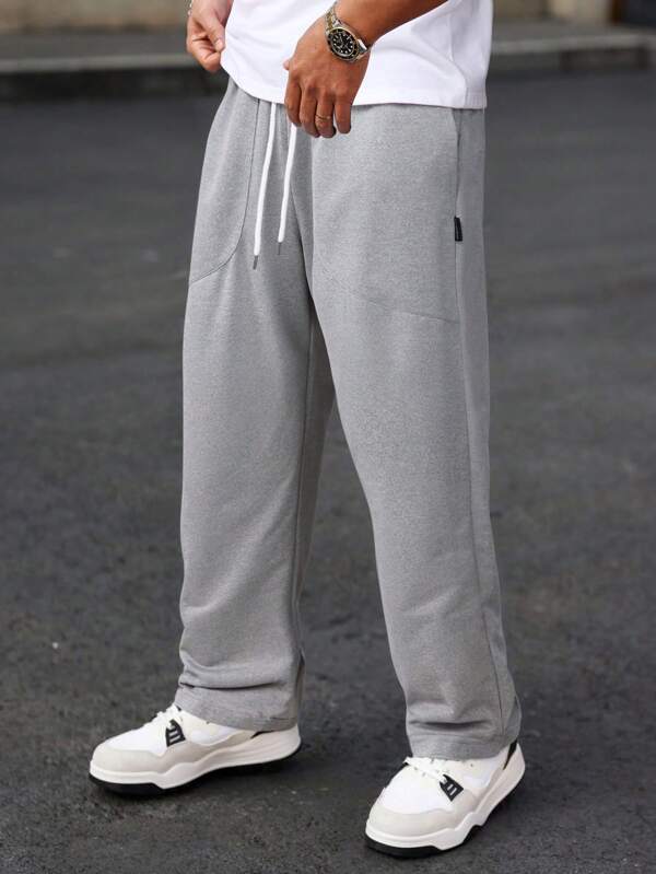 Manfinity Hypemode 男士抽绳腰侧口袋直筒宽松休闲运动裤