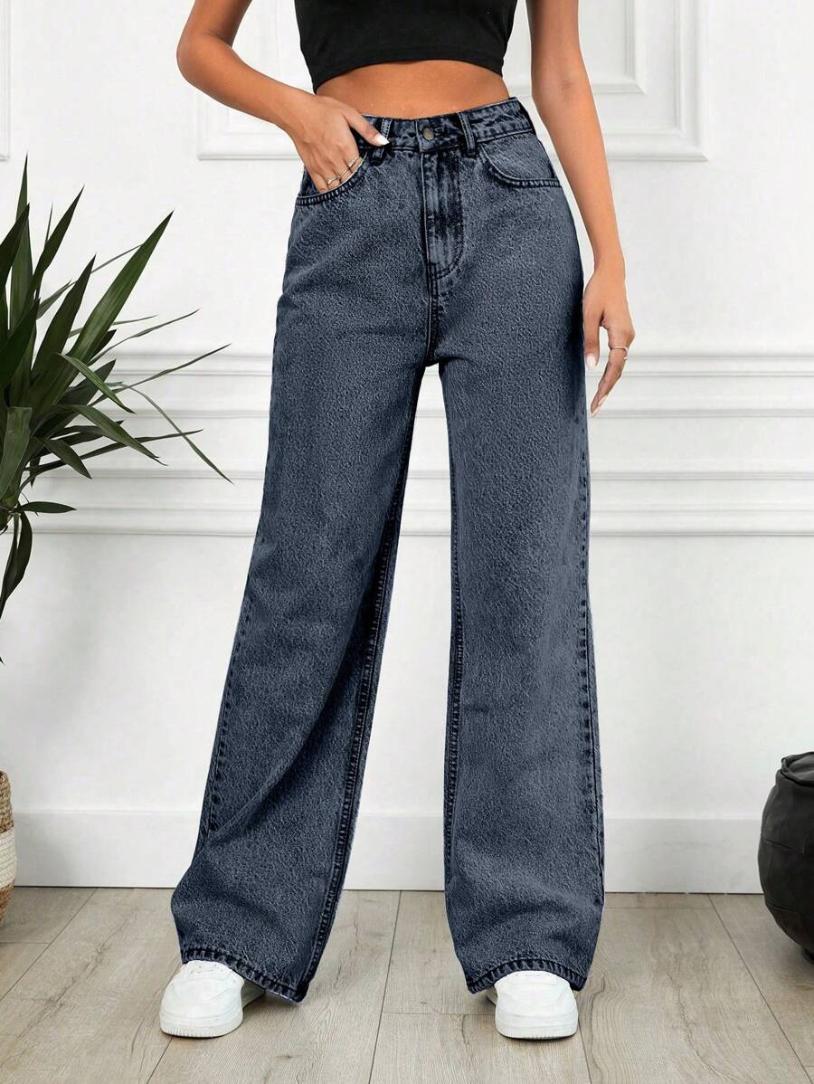 EURMUSE Plain Simple Style Women Jeans For Daily Wear - Light Wash - View 1