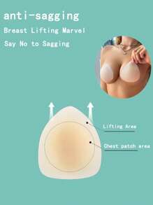 SHEIN 2pcs Women Sexy Triangle Cup Nipple Covers - Beige - View 3