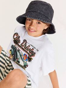 Leap Crew Leap Crew Set per ragazzi pre-adolescenti composto da maglietta a maniche corte con collo tondo, spalle scese, e pantaloncini a righe, look casual e minimalista, confortevole