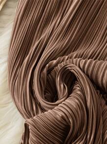 Omancia 纯色休闲宽松裤 - 棕色 - 查看 5