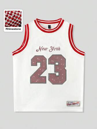Prep Men's Preppy Glitter Diamond Pattern Sports Tank Top