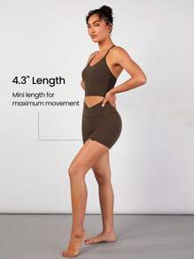 GLOWMODE 4.3" FeatherFit™ Crossover Cutie Biker Shorts Low Impact Cycling Running Gym Workout Summer