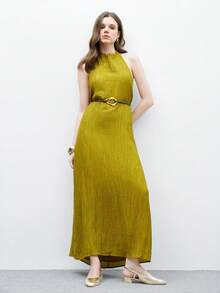 CUCCOO BIZCHIC 女士圆头低跟金色休闲舒适百搭百搭露跟平底乐福鞋 - 金色 - 查看 10