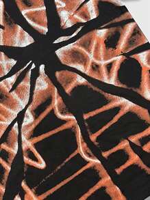 ROMWE MEN Street Life 男士印花圆领短袖T恤，夏季 - 黑色 - 查看 3