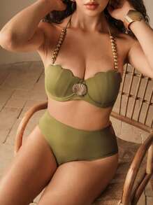 Elaire Women's Solid Color Vacation Beach Swimwear For Summer - Multicolor - View 3