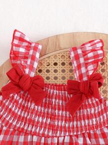 Cozy Pixies 2pcs Baby Girls Strawberry Print Ruffle Trim Pullover Top And Elastic Waist Shorts Set - Red - View 4