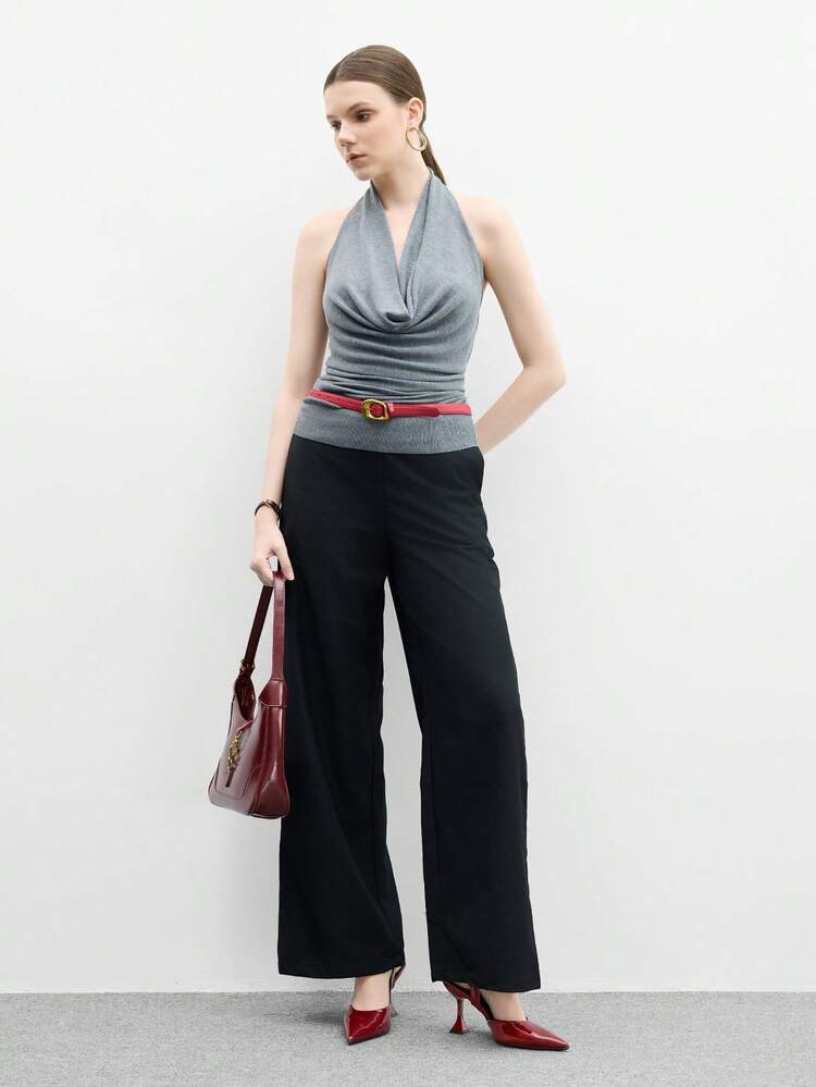 CUCCOO BIZCHIC Zapatos de tacón alto y puntiagudos para mujer, zapatos elegantes y versátiles de vestir en color rojo vino con diseño hueco