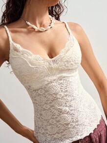 Bohemela Áo ba lỗ dệt kim Paisley Jacquard màu trơn phong cách nghỉ mát mùa hè Boho dành cho nữ - trắng - Xem 3