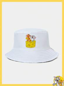 TOM & JERRY X SHEIN Reversible Tan Allover Print Bucket Hat - Beige - View 2
