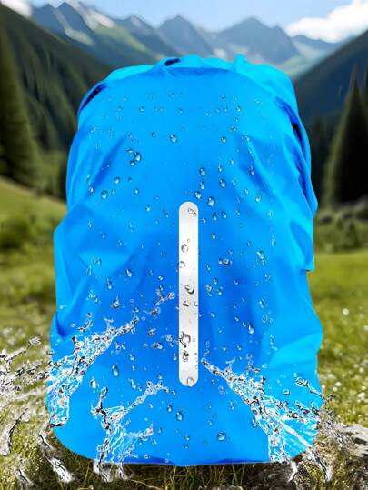 1 件 15-75L 黑色背包防雨防污罩，户外旅行徒步登山包防尘罩，可折叠背包保护罩带反光条，适用于户外、登山、通勤、学校、家居、旅行收纳