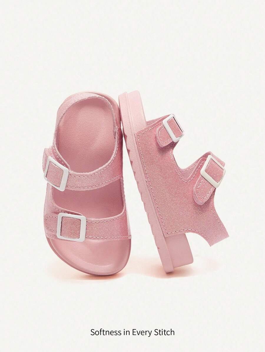 Cozy Pixies 1 双可爱幼儿钩环花卉休闲公主时尚百搭软底平底凉鞋，夏季