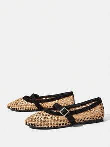 Styleloop 女士编织绳厚底坡跟凉鞋，度假风格波西米亚风复古美式西部音乐节派对厚底鞋 - 黑色 - 查看 3