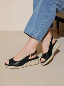 CUCCOO CURVES 加大码宽版凉鞋，厚底绳趾环，后带，夏季度假凉鞋