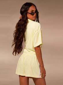 Athîral 女士夏季休闲编织带装饰短裤