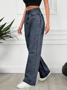 EURMUSE Plain Simple Style Women Jeans For Daily Wear - Light Wash - View 3