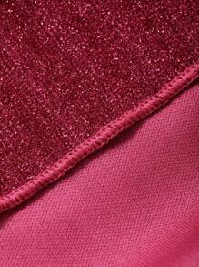 DAZY 女士春夏海滩度假金属花卉装饰镂空多层荷叶边下摆短款连衣裙 - 粉色 - 查看 4