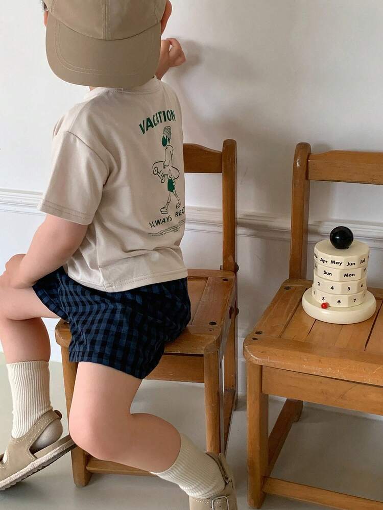 Infant/Toddler Boys' Street Style Casual Printed Short Sleeve Top, Summer