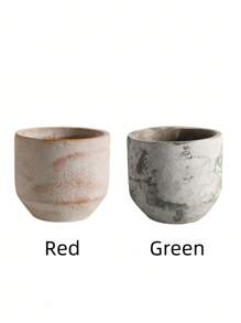 Cirelle 1 Buah Pot Bunga Semen Hijau Lumut Bergaya Nordik Mini Geometris untuk Sukulen, Dekorasi Rumah untuk Ruang Tamu dan Balkon, Hadiah Pindah Rumah Modern - MultiWarna - View 7