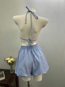 INAWLY 2 Stücke Damen Standard Größe Langarm Hemd und Shorts Set für Frühling/Sommer